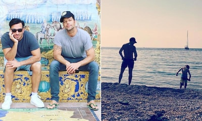 Playa con sus hijos y turismo con su pareja... el periplo de Ricky Martin por España