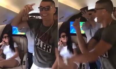 El baile de Cristiano Ronaldo en su jet privado ante la mirada de Georgina Rodríguez