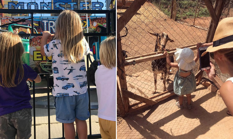 Elsa Pataky y Vanesa Lorenzo, día de campo y atracciones con sus hijos