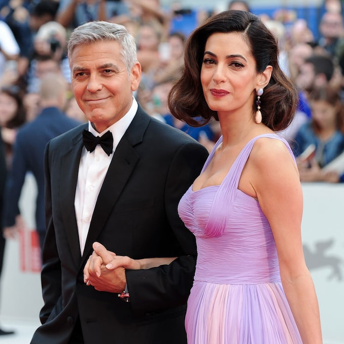 George y Amal Clooney, primera aparición en la alfombra roja desde que son padres