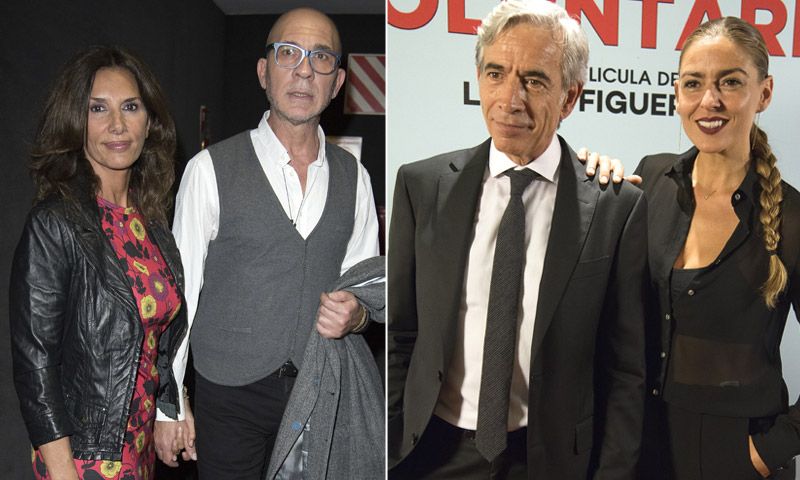 Pastora Vega, con su pareja y su exmarido, Imanol Arias, en el estreno de la película que ellos protagonizan