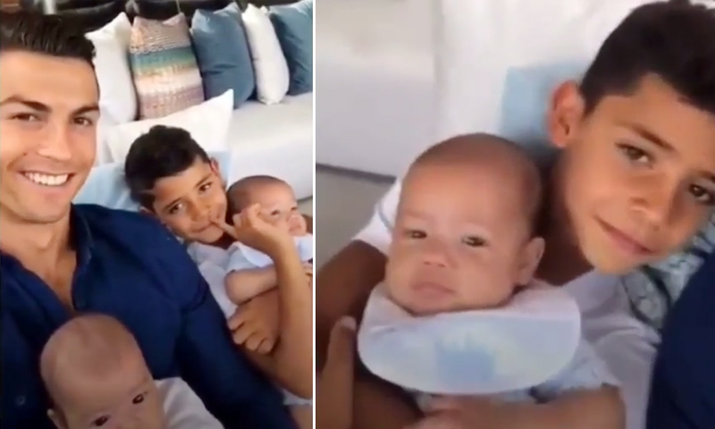 ¡Un padrazo! Así es Cristiano Ronaldo en la intimidad de su casa con Georgina y sus tres hijos