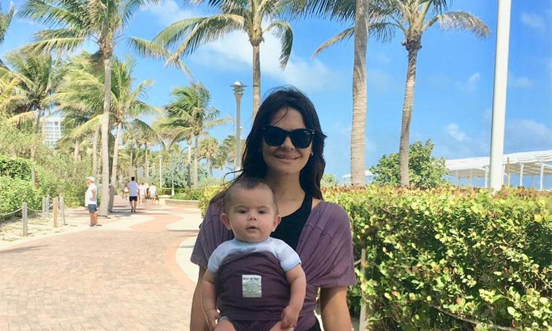 María José Suárez con su hijo Elías en Miami