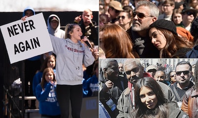 George y Amal Clooney, Miley Cyrus y parte de las Kardashians, en la marcha histórica contra las armas