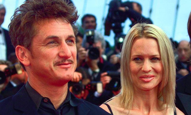 Sean Penn y Robin Wright en una de sus primeras aparciones juntos sobre la alfombra roja