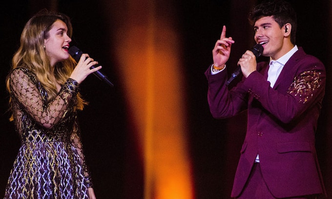 Amaia y Alfred en la final de Eurovisión 2018