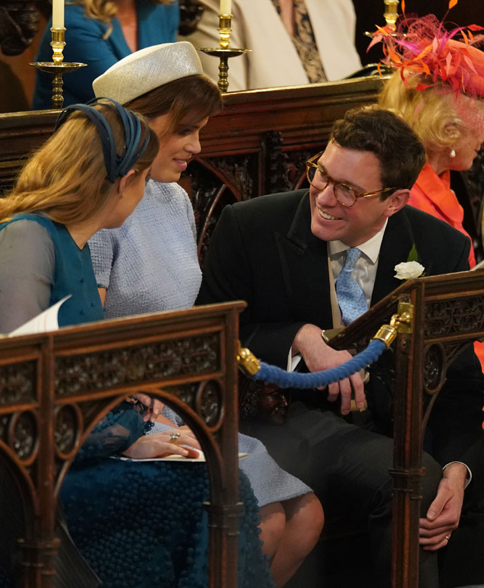 Eugenia de York con su novio, Jack Brooksbank, y su hermana