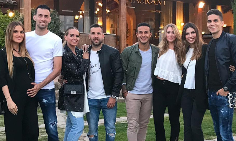 La escapada familiar de Jordi Alba, Sergio Busquets y Thiago Alcántara antes del Mundial