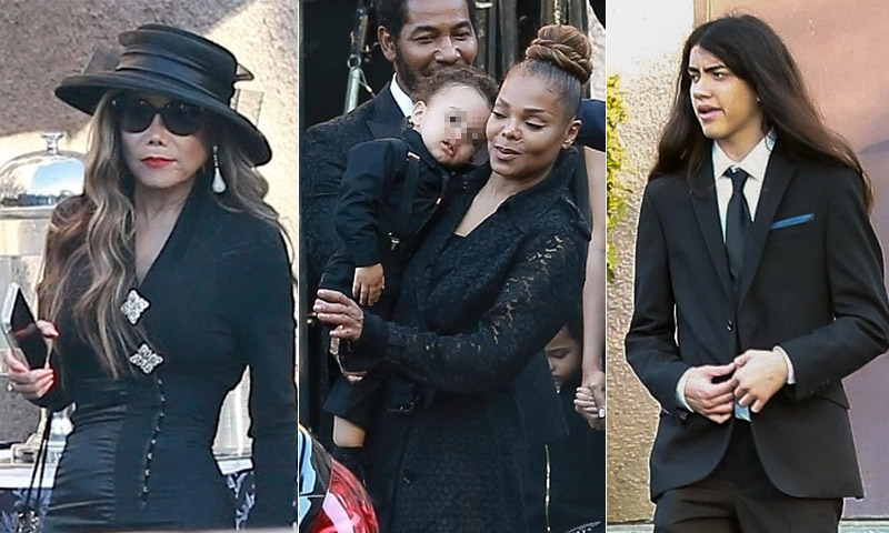 Familia Jackson en el funeral por Joe Jackson