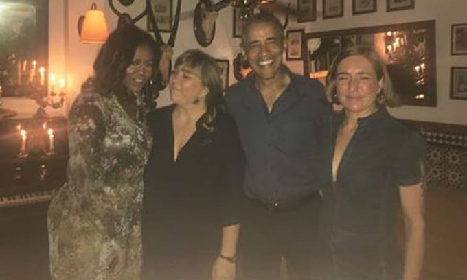 Barack y Michelle Obama en el restaurante La Parra de Madrid