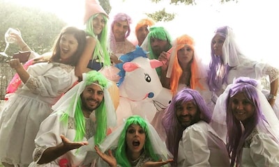 Un unicornio y pelucas de colores... la divertida despedida de soltera de María José Suárez