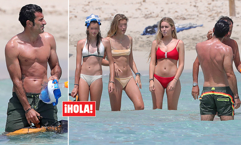 EXCLUSIVA: Luis Figo presume de hijas en las playas de Ibiza