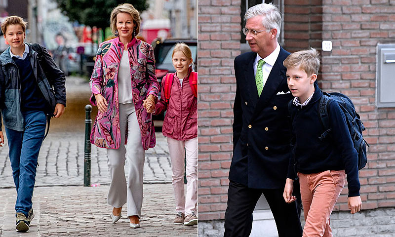 Los reyes de Bélgica, primer día de cole con sus hijos