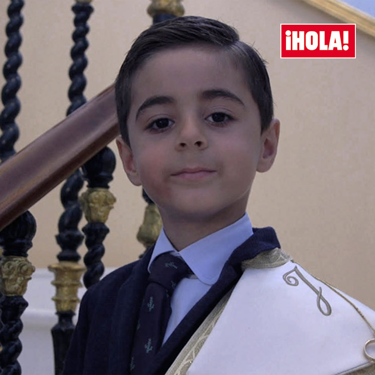 El pequeño José María, un 'minitorero' en la boda de su padre, Ortega Cano