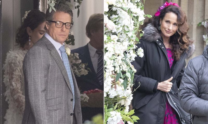 Primeras imágenes del reencuentro de Hugh Grant y Andie Macdowell tras 'Cuatro bodas y un funeral'