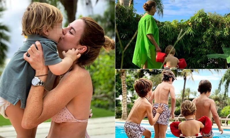 La atípica Navidad de Amelia Bono y su familia ¡en bañador!