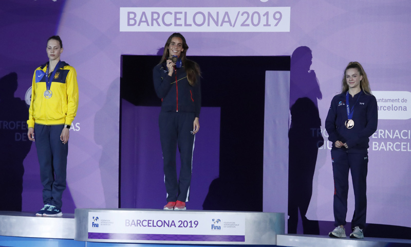 Una pedida de mano y el homenaje de Ona Carbonell a Nelson Mandela en el FINA World Series BCN 2019