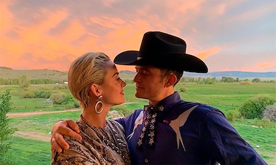 Katy Perry y su 'cowboy' Orlando Bloom en la fiesta de boda de Karlie Kloss