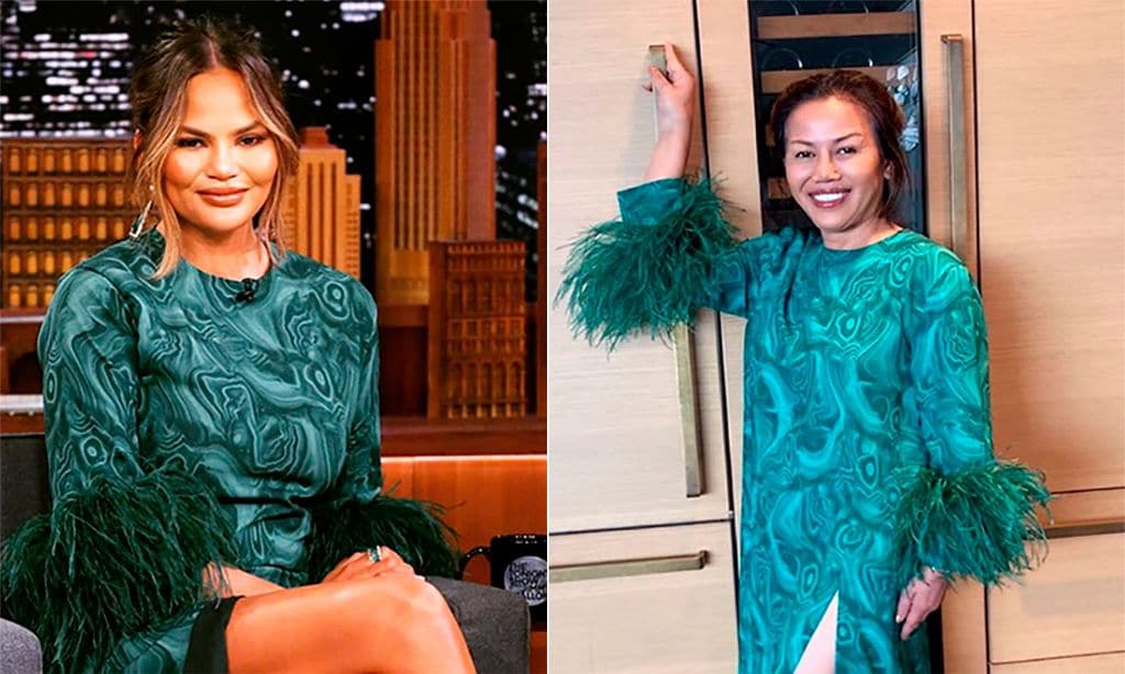 La madre de Chrissy Teigen le 'roba' un vestido y pregunta a sus fans: ¿Quién lo lleva mejor?