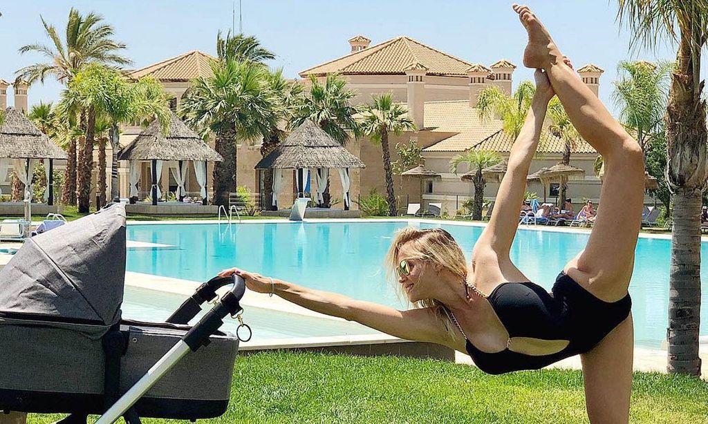 Patricia Montero entrena unos abdominales de acero... ¡con su bebé!