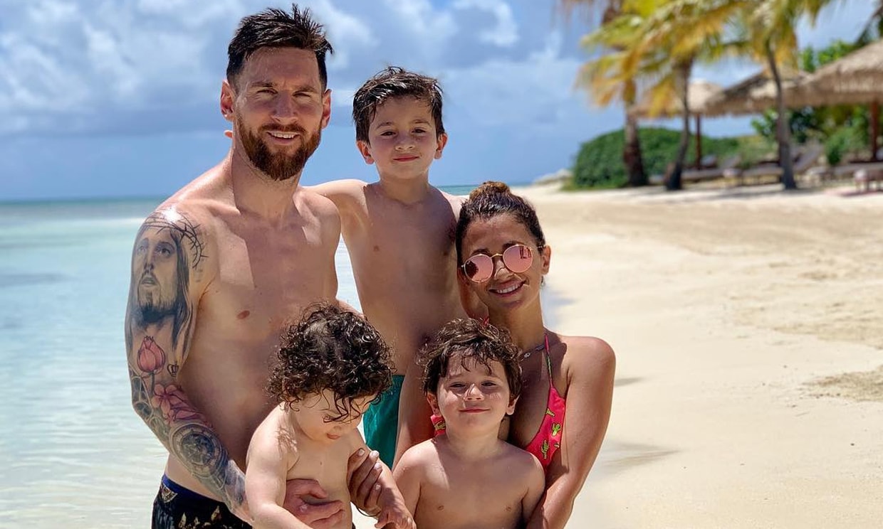 Leo Messi y Antonela Roccuzzo disfrutan con sus hijos de unas vacaciones en el paraíso