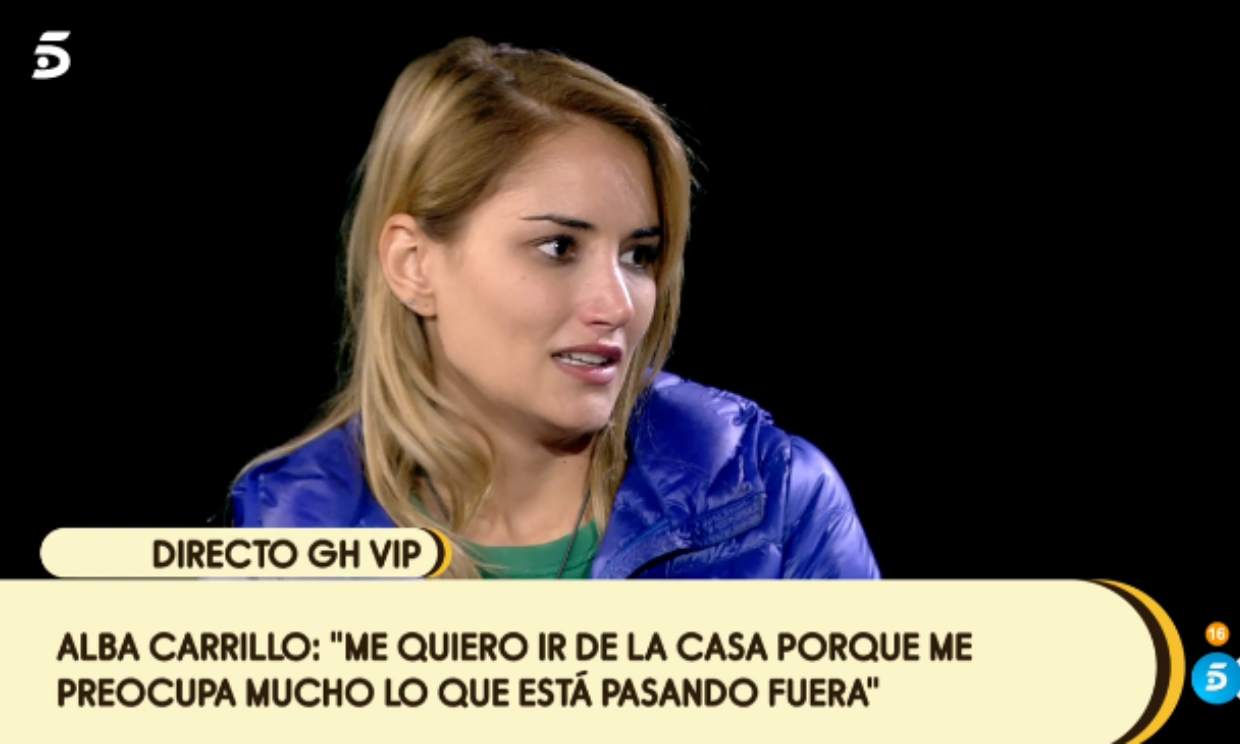 Alba Carrillo tira la toalla: 'Estoy muy mal de autoestima'