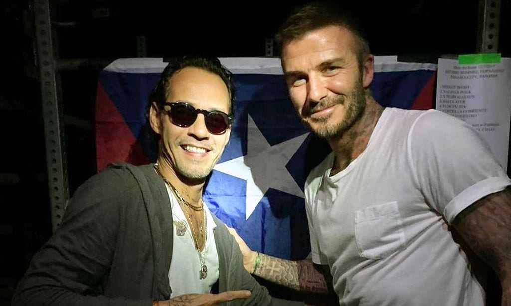 David Beckham sorprende compartiendo escenario con Marc Anthony en un concierto