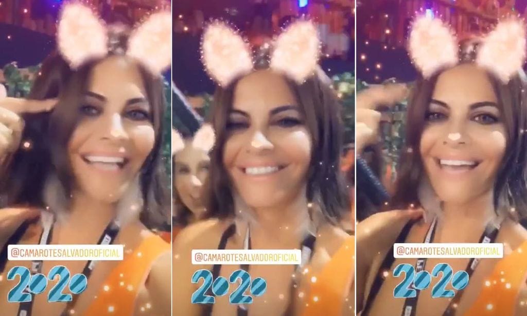 Luces, música, fiesta... María José Suárez se divierte en el Carnaval de Brasil
