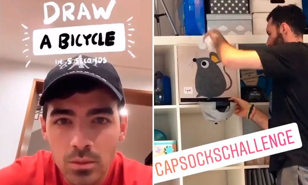 De encestar calcetines en una gorra a dibujar con la nariz, los retos de las 'celebrities' que puedes hacer en casa