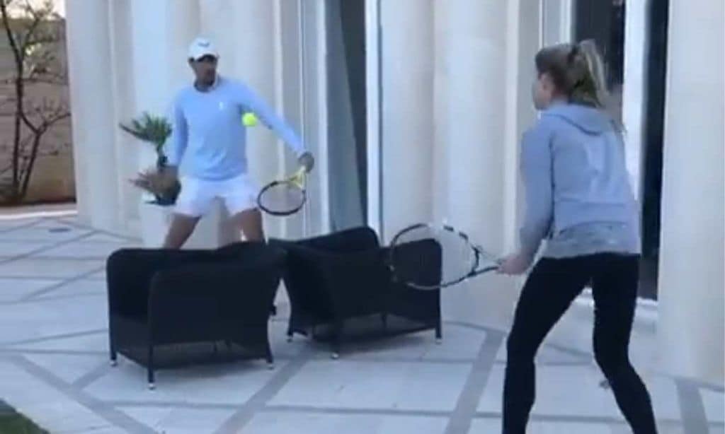 ¡La victoria queda en casa! El original partido de tenis entre Rafael Nadal y su hermana Maribel