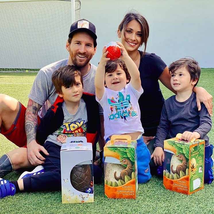 La original Pascua con huevos de dinosaurio de los hijos de Antonela Roccuzzo y Leo Messi