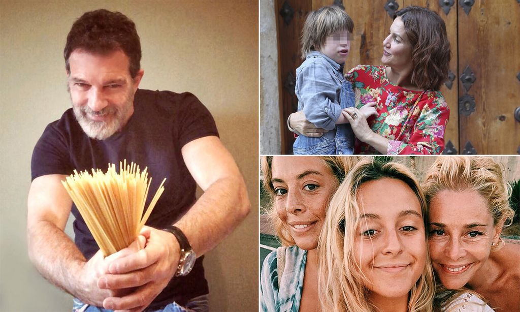 Antonio Banderas, Samantha Vallejo-Nágera y su hijo Roscón, y Belén Rueda con sus hijas