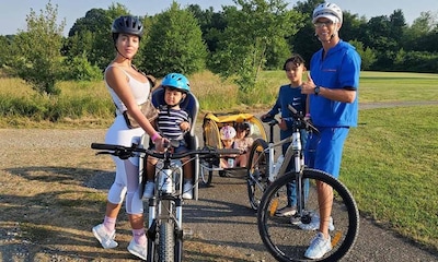 ¡No les falta detalle! Cristiano Ronaldo, Georgina y los pequeños de la casa, de excursión en bicicleta