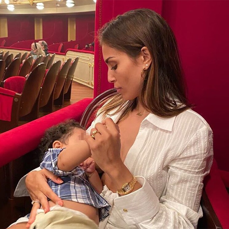 Hiba Abouk cumple uno de sus sueños con su hijo Amín