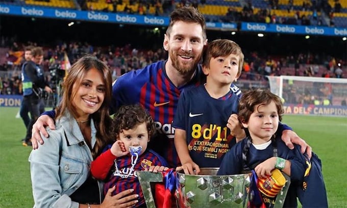 Messi con su familia