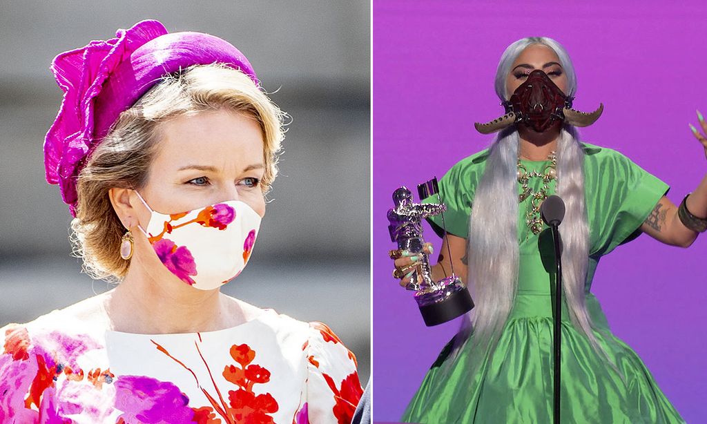 Matilde de Bélgica, Lady Gaga... 'celebs' y 'royals' arriesgan con sus modelos de mascarillas