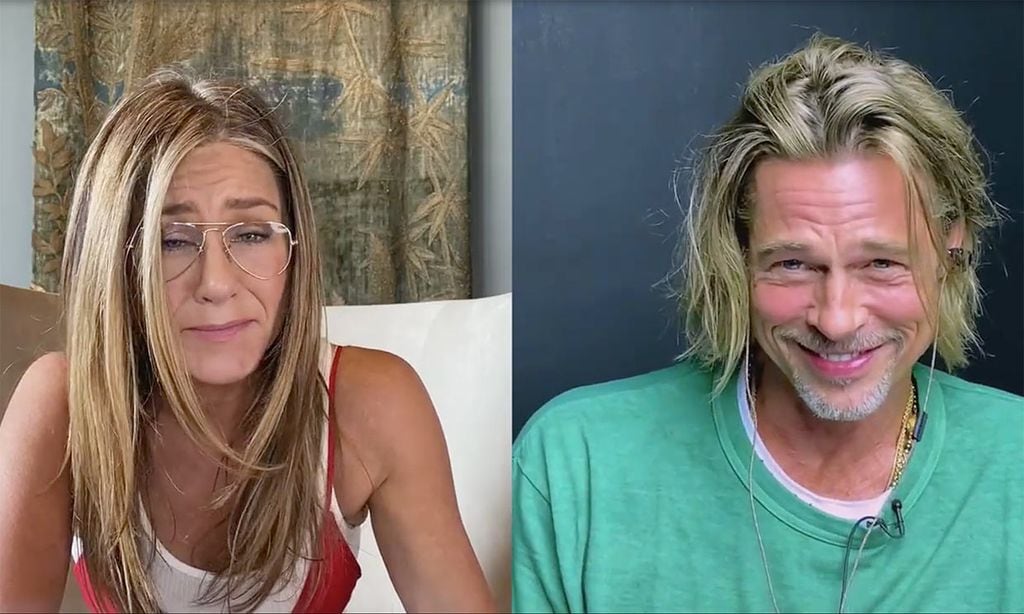 El 'coqueteo' de Jennifer Aniston y Brad Pitt durante una videollamada: 'Eres muy sexy'