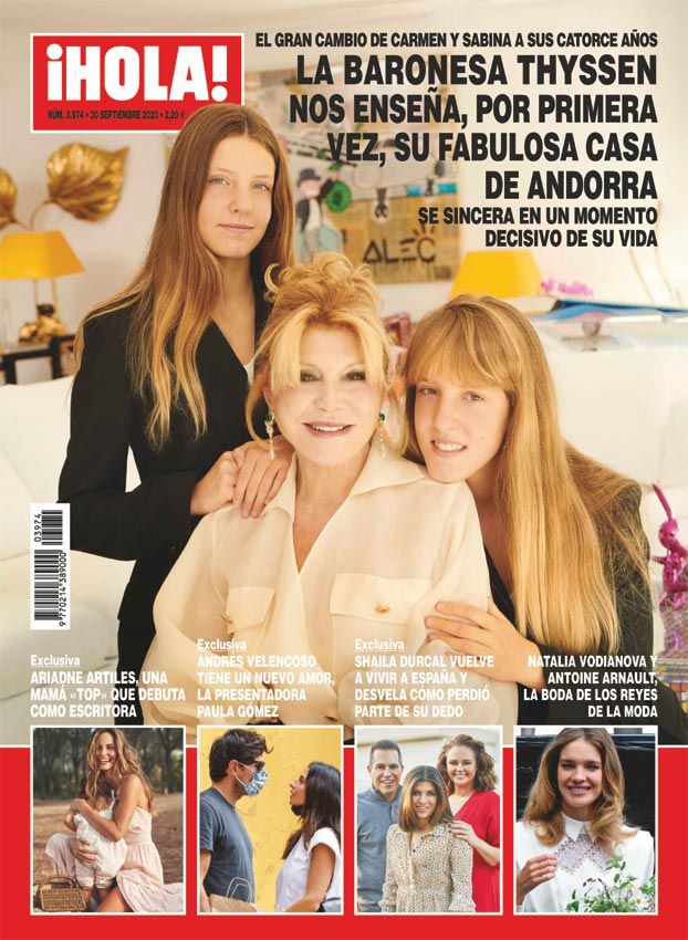 La baronesa Thyssen y sus hijas Carmen y Sabina