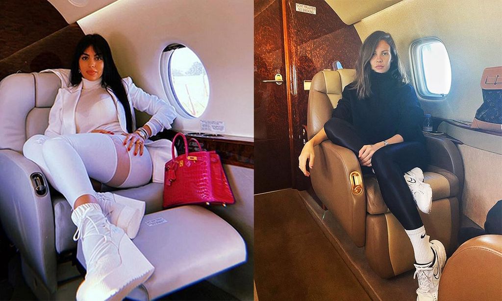 Jessica Bueno, al más puro estilo Georgina, en un avión privado de regreso a España