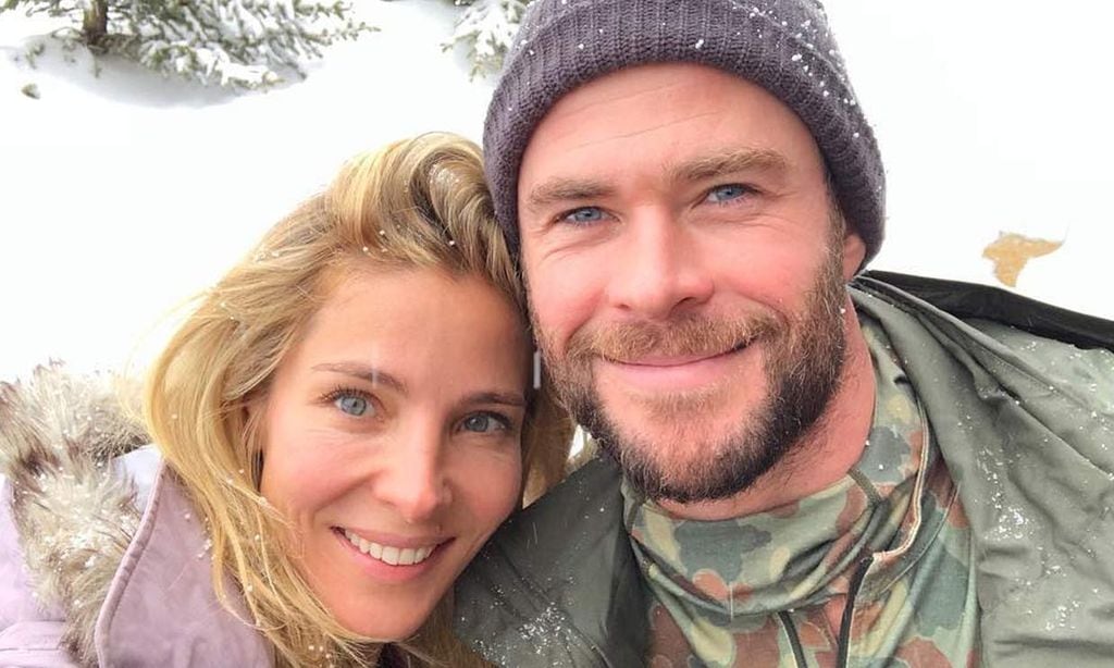 Elsa Pataky y Chris Hemsworth en la nieve