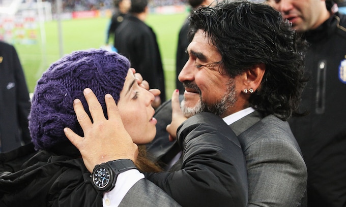 Maradona con su hija