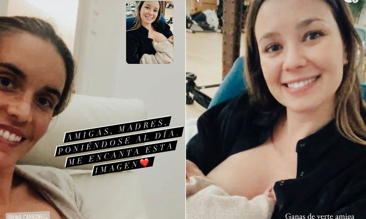 Ona Carbonell y Dafne Fernández se ponen al día con una simpática videollamada de mamás