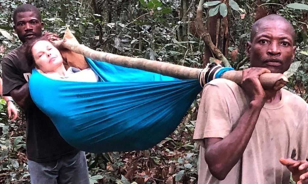 Las impactantes imágenes de la odisea de Ashley Judd al romperse una pierna en la jungla congoleña