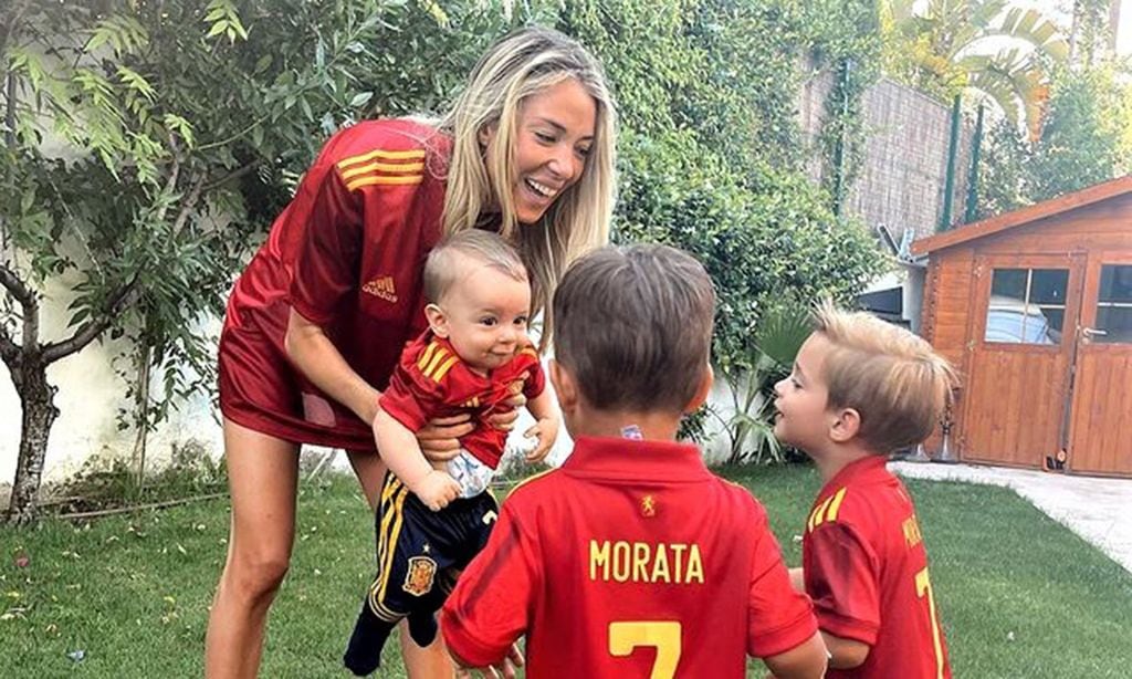 Alice Campello: así vibraron ella y sus tres hijos cuando Álvaro Morata marcó el gol de la Selección española