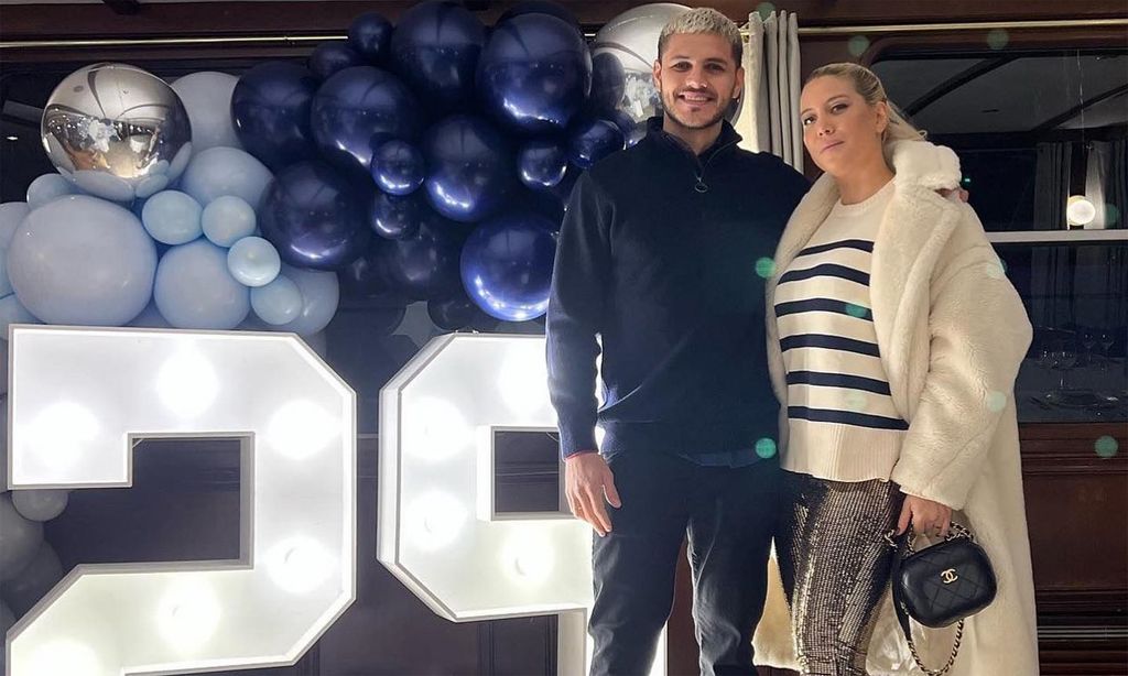 Mauro Icardi y Wanda Nara con sus hijos