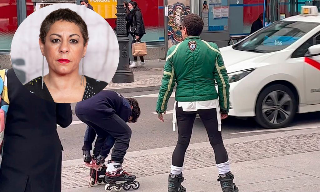 Patinar con uno de sus hijos por las calles de Madrid: la mejor terapia de Cristina Medina