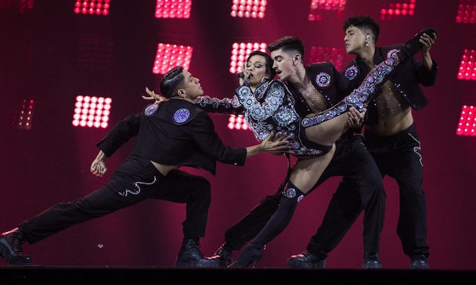 Chanel durante su actuación en Eurovisión