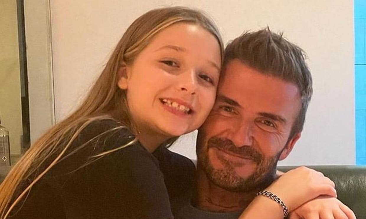 David Beckham y su hija Harper