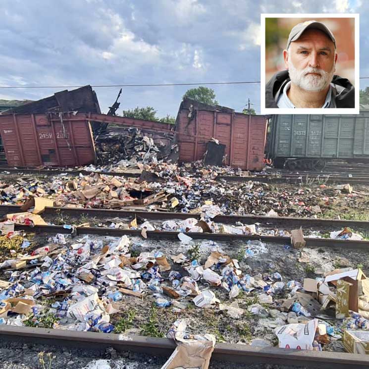 Un misil ruso impacta contra el tren del chef José Andrés cargado de comida