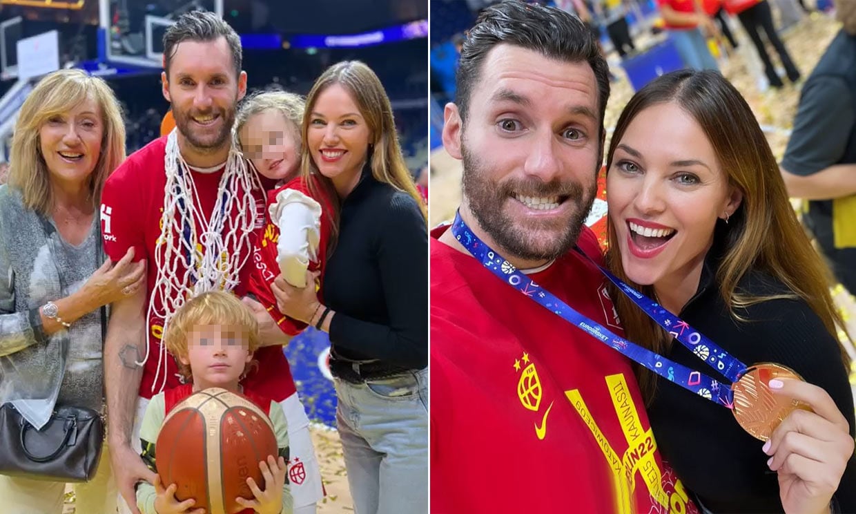 ¡Pura emoción! Así vivieron Helen Lindes y sus hijos la victoria de Rudy Fernández en el Eurobasket